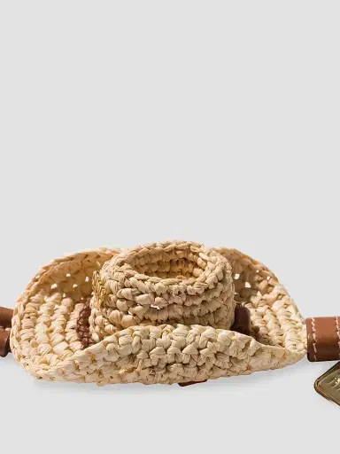 Miu Miu Women's Raffia and Leather Key Ring | Thumbnail 2