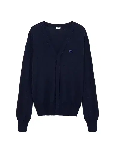 Loewe Men's Logo Wool-Blend Cardigan - Navy Blue | Thumbnail 1 Loewe Men's Logo Wool-Blend Cardigan - Navy Blue | Thumbnail 1