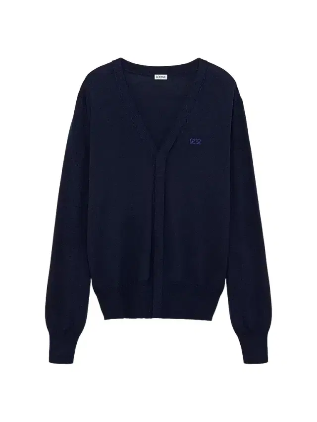 LOEWE Men's Logo Wool-Blend Cardigan - Navy Blue