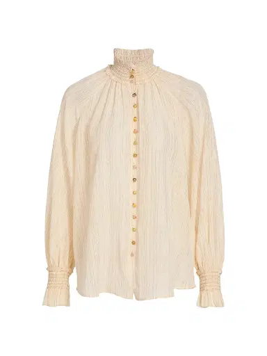 Zimmermann Women's Aster Cotton-Silk Voile Blouse - Cream - Size 8 | Thumbnail 1 Zimmermann Women's Aster Cotton-Silk Voile Blouse - Cream - Size 8 | Thumbnail 1