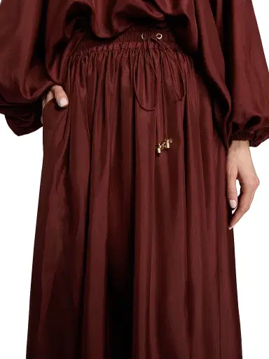 Zimmermann Women's Aster Silk Maxi Skirt - Merlot - Size 10 | Thumbnail 6