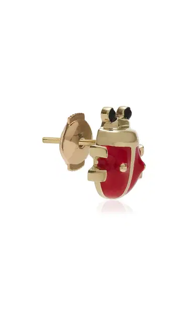 Yvonne Léon 9K Gold Mini Ladybug Single Earring | Thumbnail 3