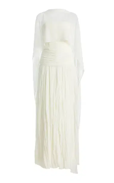 Simkhai Danielle Crinkled Jersey Cape Gown | Thumbnail 1