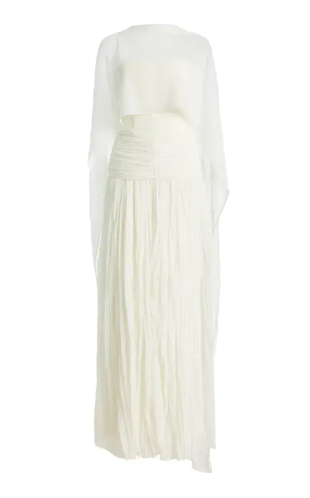Danielle Crinkled Jersey Cape Gown