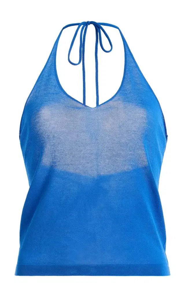 Ziah Cotton-Blend Sheer Knit Cami Top