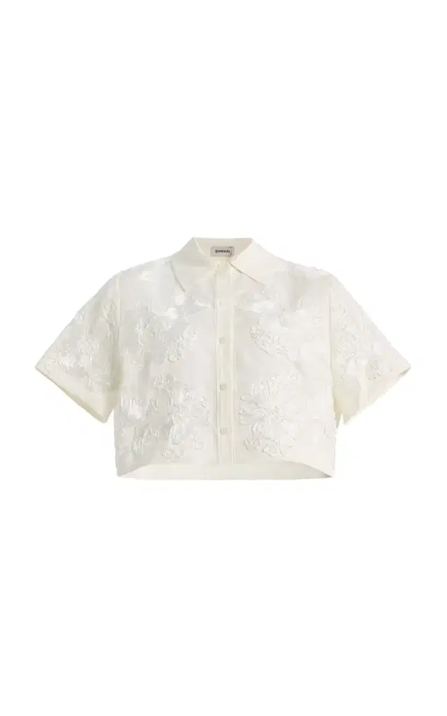 Callie Embroidered Linen-Blend Shirt