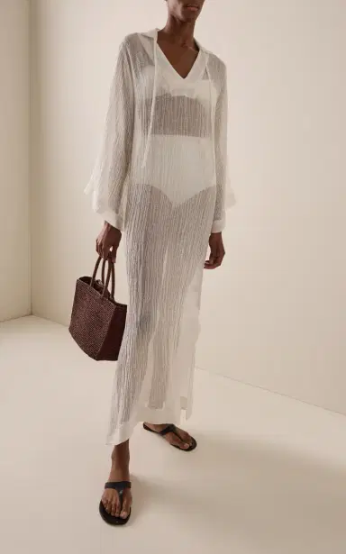 Lisa Marie Fernandez Linen-Blend Maxi Tunic Caftan | Thumbnail 2 Lisa Marie Fernandez Linen-Blend Maxi Tunic Caftan | Thumbnail 2