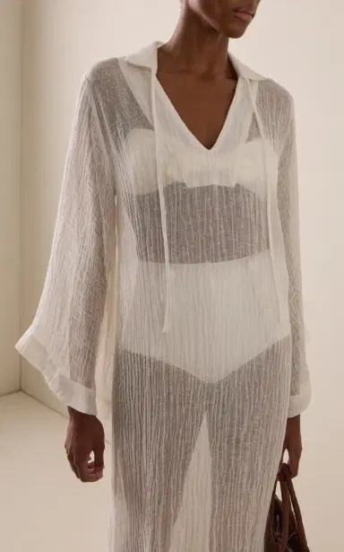 Lisa Marie Fernandez Linen-Blend Maxi Tunic Caftan | Thumbnail 3 Lisa Marie Fernandez Linen-Blend Maxi Tunic Caftan | Thumbnail 3