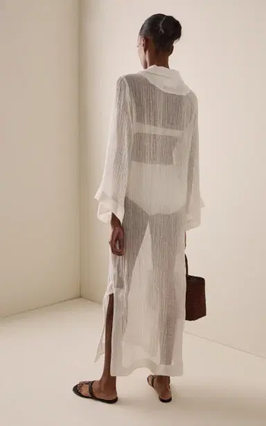 Lisa Marie Fernandez Linen-Blend Maxi Tunic Caftan | Thumbnail 4 Lisa Marie Fernandez Linen-Blend Maxi Tunic Caftan | Thumbnail 4