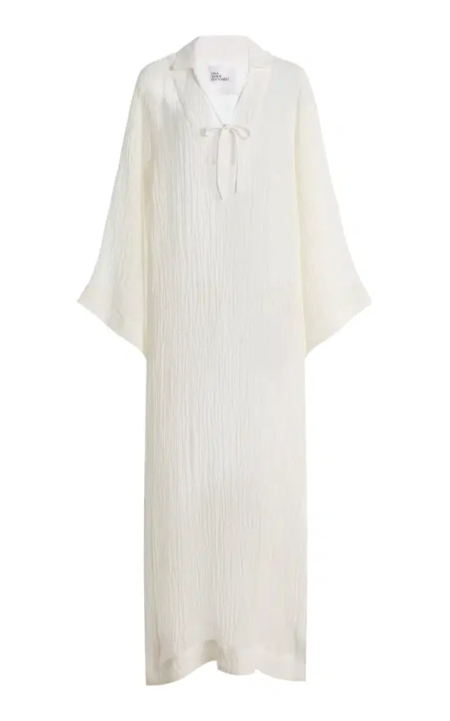Lisa Marie Fernandez Linen-Blend Maxi Tunic Caftan