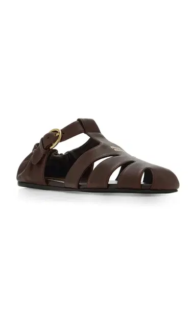 Miu Miu Leather Fisherman Sandals | Thumbnail 4