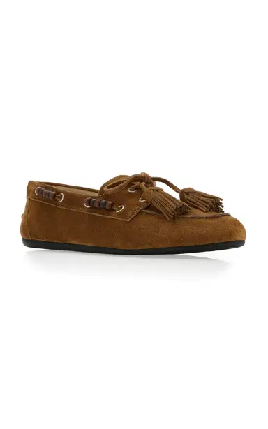 Miu Miu Beaded Suede Moccasins | Thumbnail 4 Miu Miu Beaded Suede Moccasins | Thumbnail 4