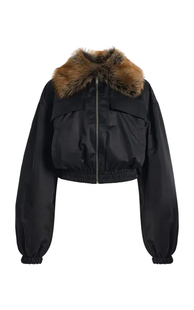 Saint Laurent Convertible Shearling Collar Jacket