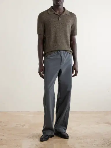 The Row Ravi Silk, Cashmere and Linen-Blend Polo Shirt | Thumbnail 2