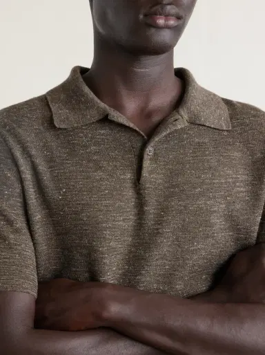 The Row Ravi Silk, Cashmere and Linen-Blend Polo Shirt | Thumbnail 5