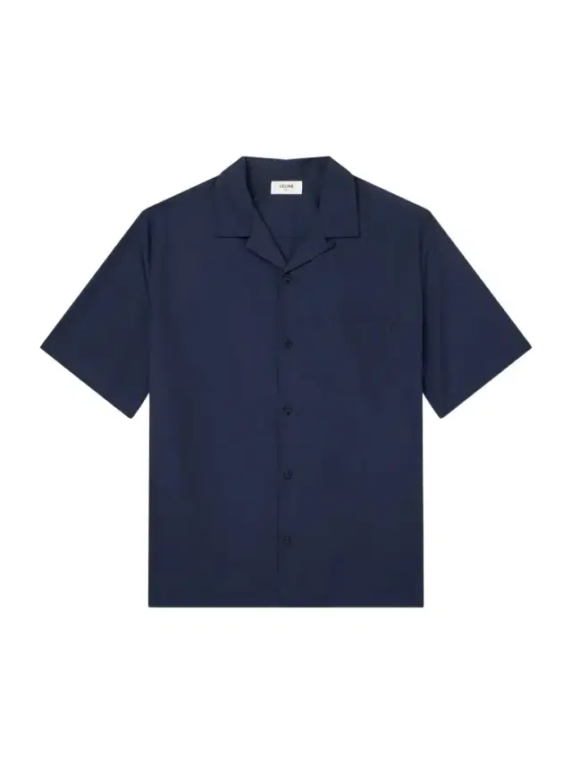 Celine Camp-Collar Triomphe-Embroidered Cotton-Poplin Shirt