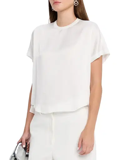 Simkhai Women's Addy Knit-Back T-Shirt | Thumbnail 3 Simkhai Women's Addy Knit-Back T-Shirt | Thumbnail 3