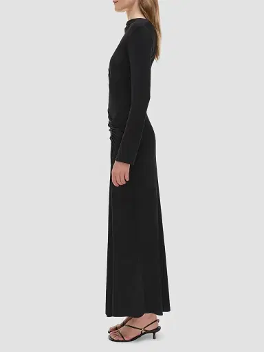 Simkhai Women's Ferrera Long-Sleeve Gathered Maxi Dress - Black - Size 00 | Thumbnail 4