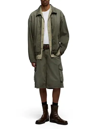 7 For All Mankind Men's Aviator Cotton-Blend Jacket - Sunfaded Moss | Thumbnail 2