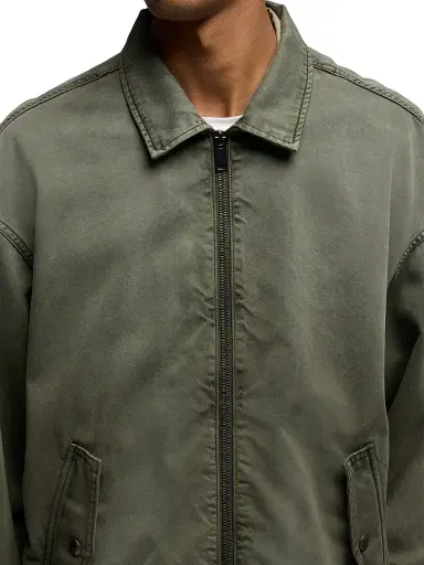 7 For All Mankind Men's Aviator Cotton-Blend Jacket - Sunfaded Moss | Thumbnail 6