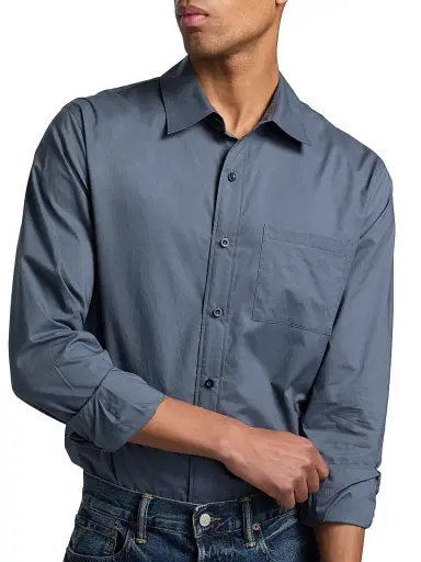 Vince Men's Poplin Separate Placket Button-Front Shirt | Thumbnail 6 Vince Men's Poplin Separate Placket Button-Front Shirt | Thumbnail 6
