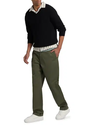 Vince Men's Rib-Knit Cotton-Blend V-Neck Sweater - Black - Size XXL | Thumbnail 2 Vince Men's Rib-Knit Cotton-Blend V-Neck Sweater - Black - Size XXL | Thumbnail 2