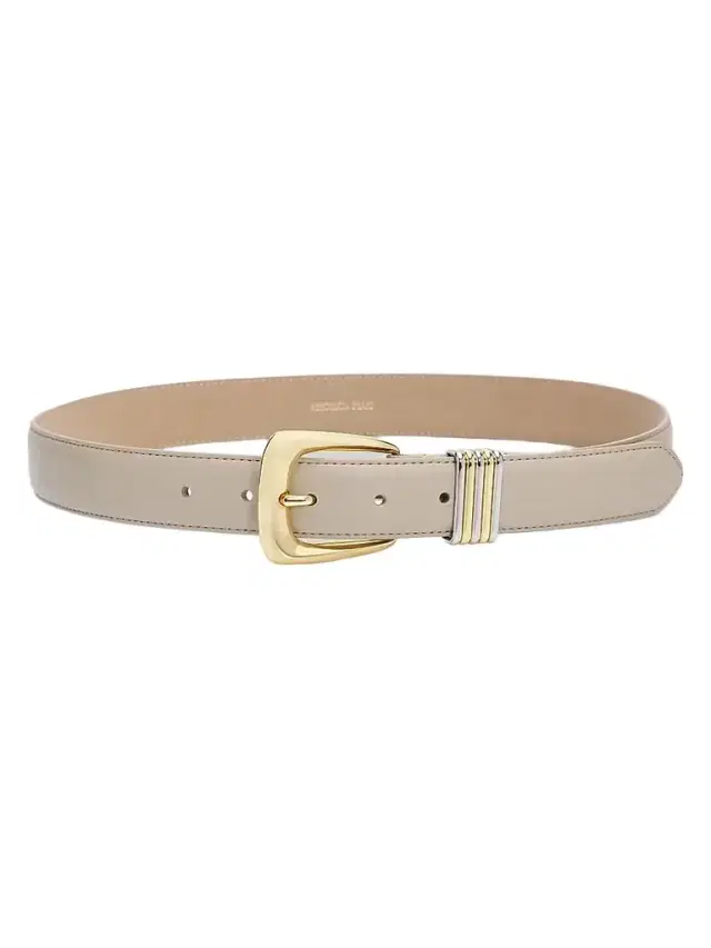 Veronica Beard Women's Arch Leather Belt - Oat