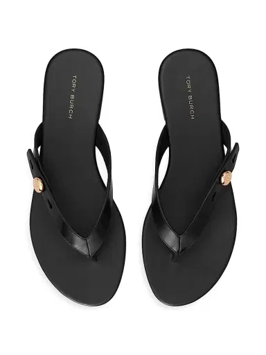 Tory Burch Women's Romy Leather Thong Sandals - Perfect Black - Size 9.5 | Thumbnail 3 Tory Burch Women's Romy Leather Thong Sandals - Perfect Black - Size 9.5 | Thumbnail 3