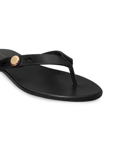Tory Burch Women's Romy Leather Thong Sandals - Perfect Black - Size 9.5 | Thumbnail 4 Tory Burch Women's Romy Leather Thong Sandals - Perfect Black - Size 9.5 | Thumbnail 4