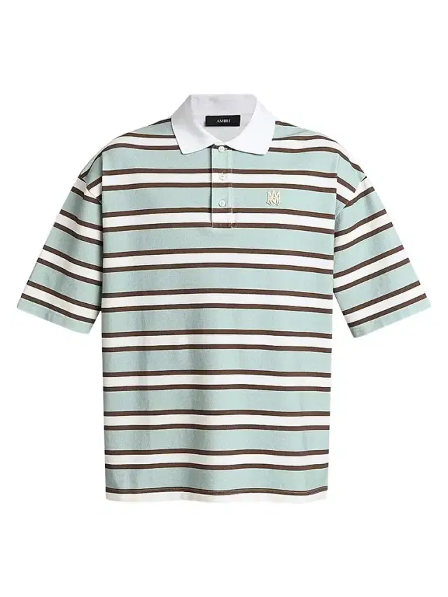 Amiri Men's MA Striped Skate Polo Shirt - Powder Teal