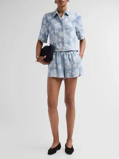 Generation Love Women's Dorah Floral Denim Shorts | Thumbnail 2