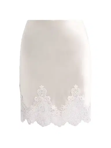 Generation Love Women's Wisteria Lace Combo Liquid Satin Skirt - Off White White | Thumbnail 1