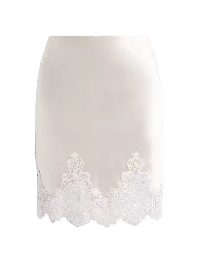 Generation Love Women's Wisteria Lace Combo Liquid Satin Skirt - Off White White