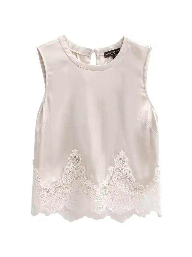 Women's Tegan Lace Trim Liquid Satin Top - Off White White