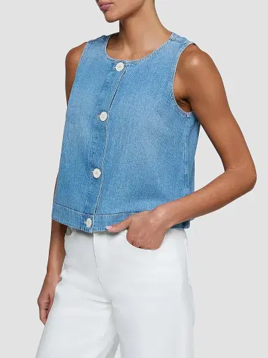 L'Agence Women's Foster Denim Sleeveless Top | Thumbnail 5 L'Agence Women's Foster Denim Sleeveless Top | Thumbnail 5