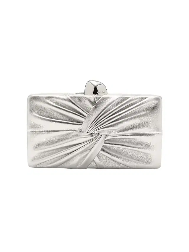 Cult Gaia Women's Lisse Metallic Leather Clutch - Silver