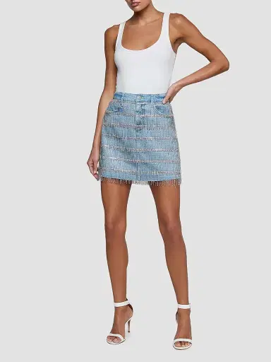 L'Agence Women's Jolene Crystal-Fringe Mini Skirt | Thumbnail 2 L'Agence Women's Jolene Crystal-Fringe Mini Skirt | Thumbnail 2
