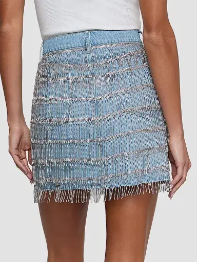 L'Agence Women's Jolene Crystal-Fringe Mini Skirt | Thumbnail 3 L'Agence Women's Jolene Crystal-Fringe Mini Skirt | Thumbnail 3