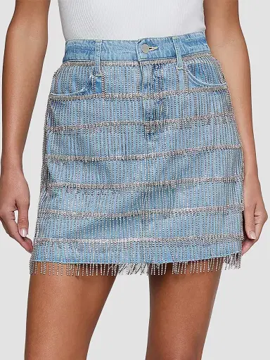 L'Agence Women's Jolene Crystal-Fringe Mini Skirt | Thumbnail 4 L'Agence Women's Jolene Crystal-Fringe Mini Skirt | Thumbnail 4