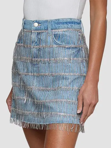 L'Agence Women's Jolene Crystal-Fringe Mini Skirt | Thumbnail 5 L'Agence Women's Jolene Crystal-Fringe Mini Skirt | Thumbnail 5