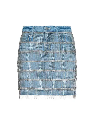 L'Agence Women's Jolene Crystal-Fringe Mini Skirt | Thumbnail 1 L'Agence Women's Jolene Crystal-Fringe Mini Skirt | Thumbnail 1