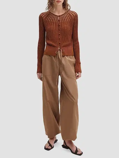 rag & bone Women's Aubrey Sheer Striped Cardigan - Rust - Size Medium | Thumbnail 2 rag & bone Women's Aubrey Sheer Striped Cardigan - Rust - Size Medium | Thumbnail 2