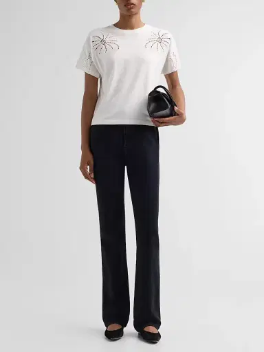 rag & bone Women's Kelly Floral Cut-Out Boxy T-Shirt - White - Size XS | Thumbnail 2 rag & bone Women's Kelly Floral Cut-Out Boxy T-Shirt - White - Size XS | Thumbnail 2