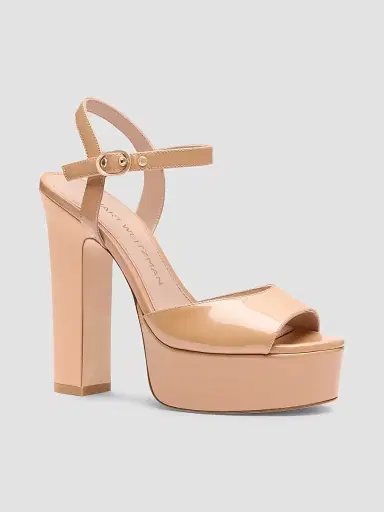 Stuart Weitzman Women's Reade 130MM Patent Leather Platform Sandals - Adobe - Size 9.5 | Thumbnail 2