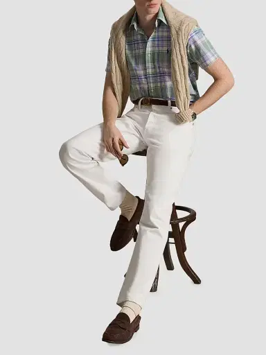 Polo Ralph Lauren Men's Classic-Fit Plaid Short-Sleeve Oxford Shirt - Faded Mint Lavender Multi | Thumbnail 2 Polo Ralph Lauren Men's Classic-Fit Plaid Short-Sleeve Oxford Shirt - Faded Mint Lavender Multi | Thumbnail 2