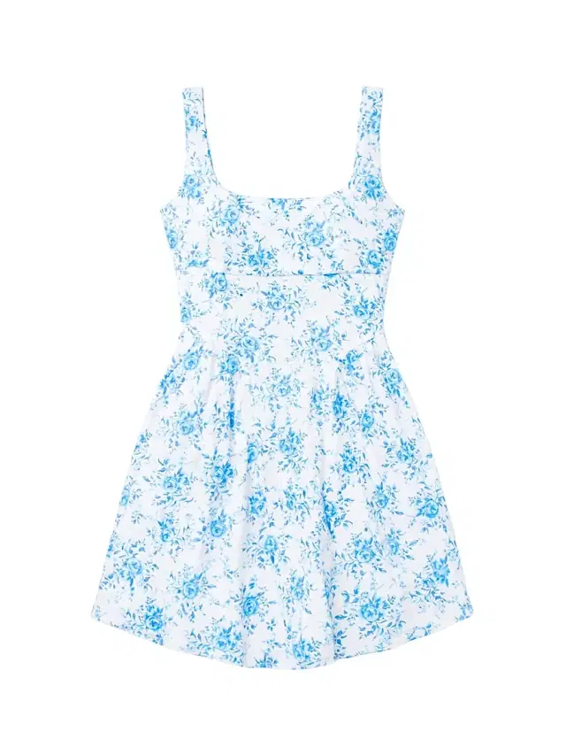 KatieJ NYC Girl's Brenna Printed Linen Dress - Rose Bouquet