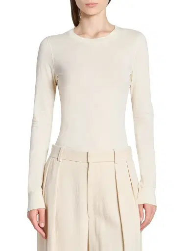 Wardrobe.NYC Women's Slim-Fit Long-Sleeve T-Shirt - Pearl - Size XL | Thumbnail 3 Wardrobe.NYC Women's Slim-Fit Long-Sleeve T-Shirt - Pearl - Size XL | Thumbnail 3