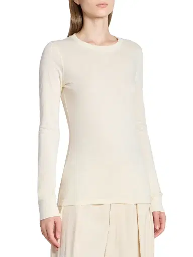 Wardrobe.NYC Women's Slim-Fit Long-Sleeve T-Shirt - Pearl - Size XL | Thumbnail 4 Wardrobe.NYC Women's Slim-Fit Long-Sleeve T-Shirt - Pearl - Size XL | Thumbnail 4