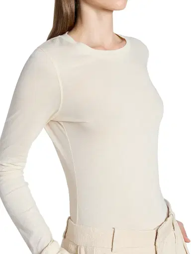Wardrobe.NYC Women's Slim-Fit Long-Sleeve T-Shirt - Pearl - Size XL | Thumbnail 6 Wardrobe.NYC Women's Slim-Fit Long-Sleeve T-Shirt - Pearl - Size XL | Thumbnail 6