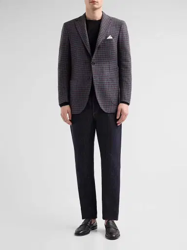 Kiton Men's Checked Cashmere Sport Coat - Green - Size 44 | Thumbnail 2